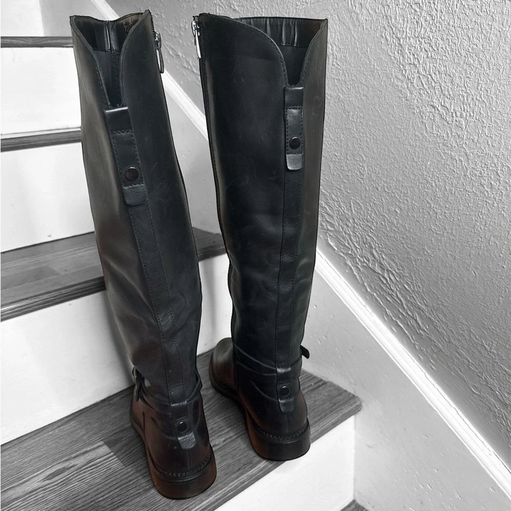 Franco Sarto Sleek Black Over the Knee Boots
